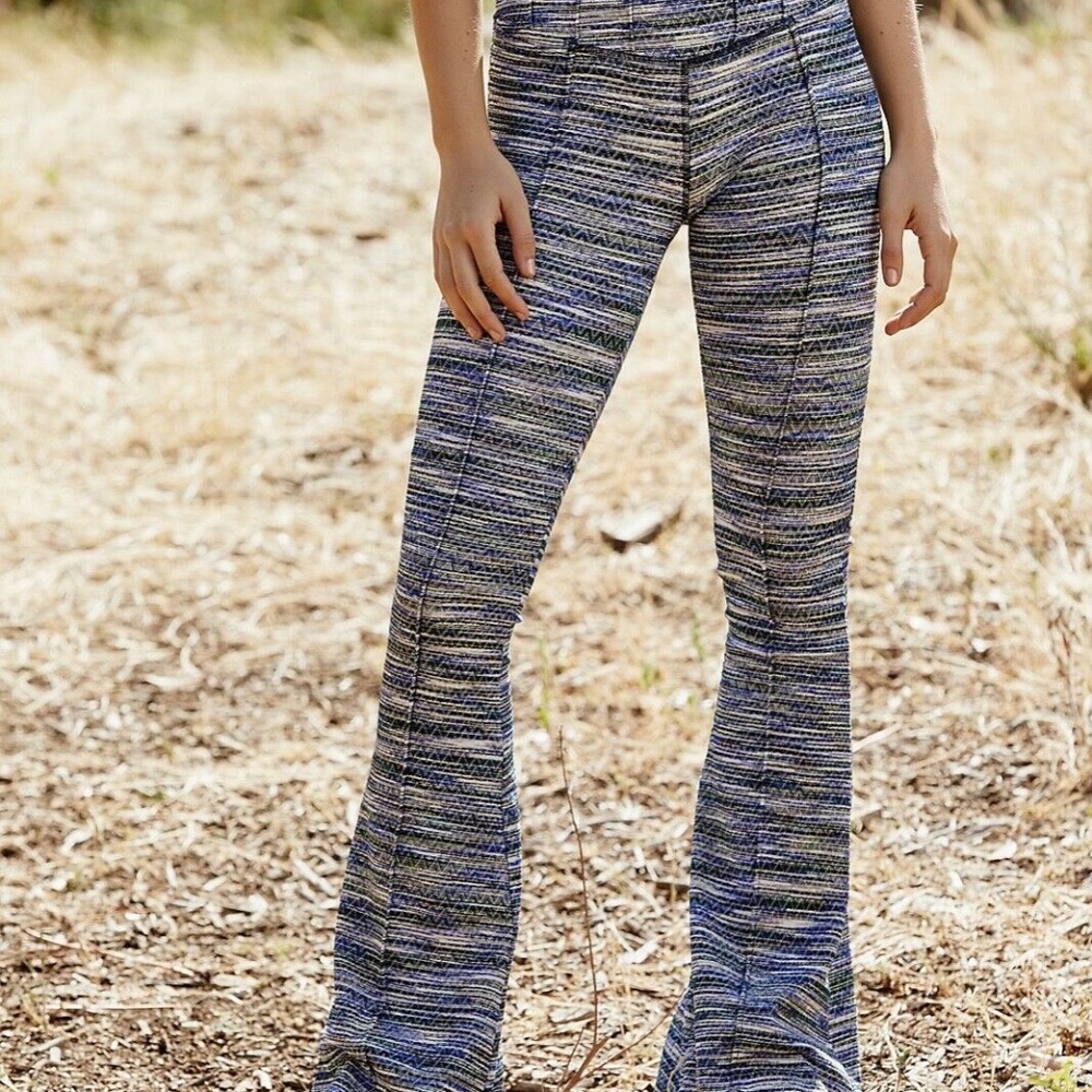 Free People On It Flare Leggings Indigo Blue